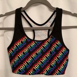 Victoria Secret Pink rainbow sports bra.